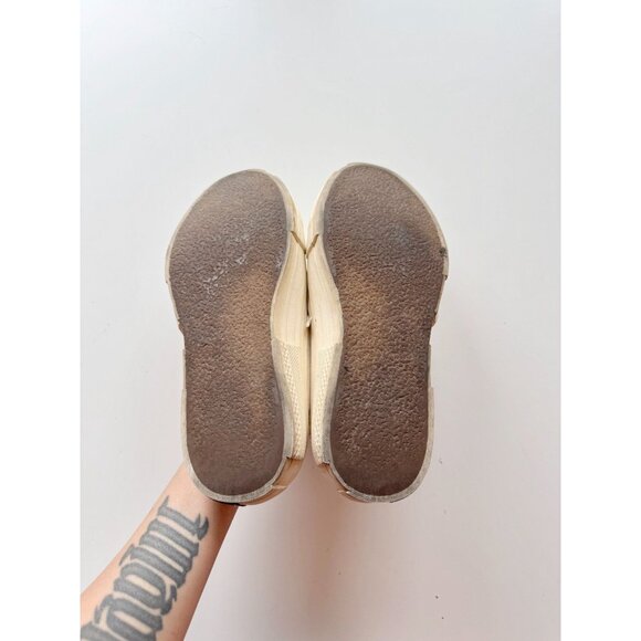 xVESSEL G.O.P. White Frayed Canvas "Peace By Piece" Slip On Sneakers, Size M5/W7 - Picture 12 of 16